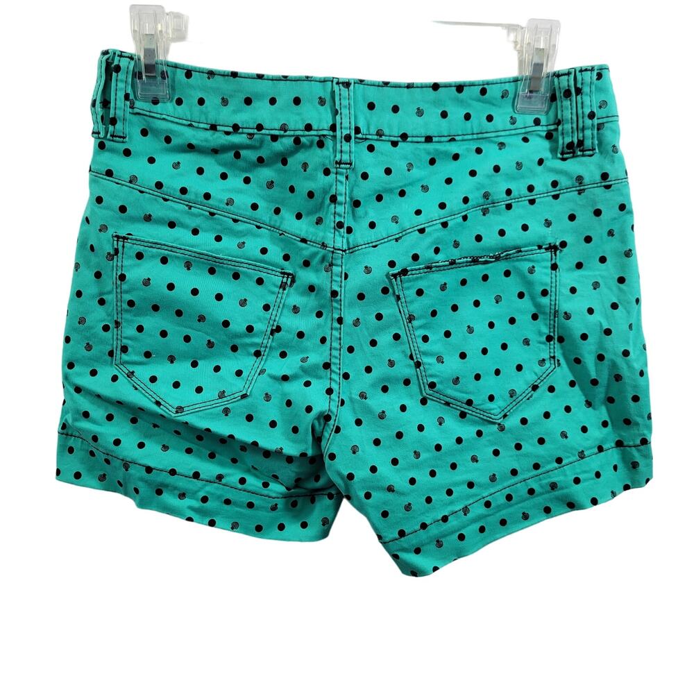 Disney Little Mermaid Green Black Polka Dot Shorts Size 7   61624-0824 - Picture 4 of 7